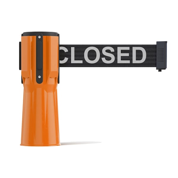 Montour Line Retractable Belt Barrier Cone Mount Orange Case 9ft. Line.Belt CP100-OR-THISLBW-90 - main